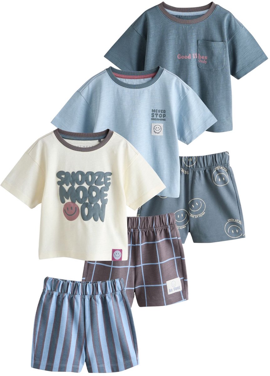 Next - Jongens - Set van 3 korte pyjama's - Grijs