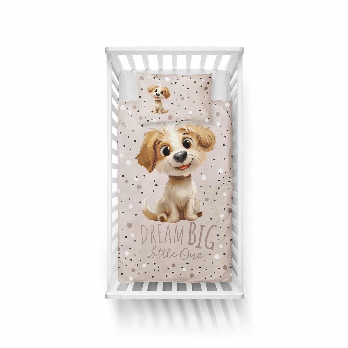 Puppy Dekbedovertrek 100x135 Katoen Duurzaam 2in1 Junior Hond