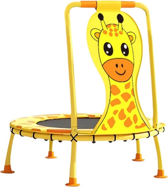 Kindertrampoline - Springtoestel - Actief Spelen - Veilig Springen - 102 Cm - Giraffenpatroon