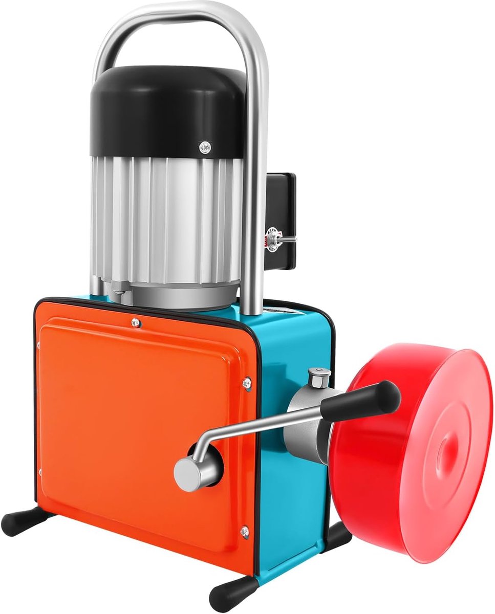 Rioolontstopper Machine - Pijpenreiniger Elektrisch - Verstopte Afvoeren Reinigen - 1000W Pure Koper Motor - 30 Meter Lengte - Oranje