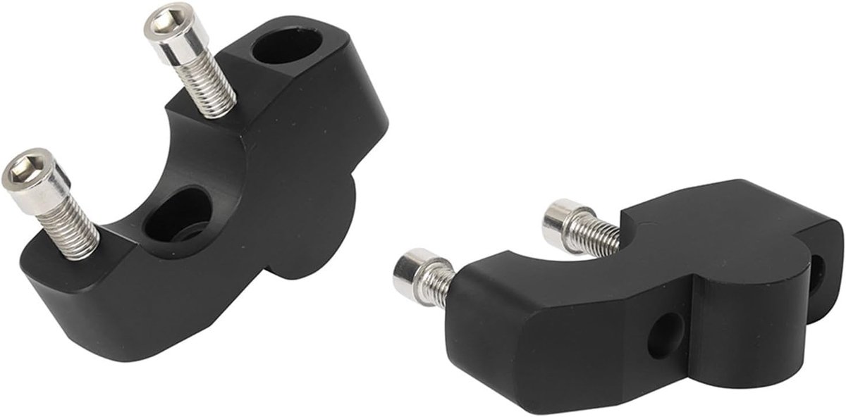 Motorfiets Stuur Risers - Stuurverhogers Motor - Comfortabel Rijden - Verhoogt 24 mm - 2 Stuks - Zwart