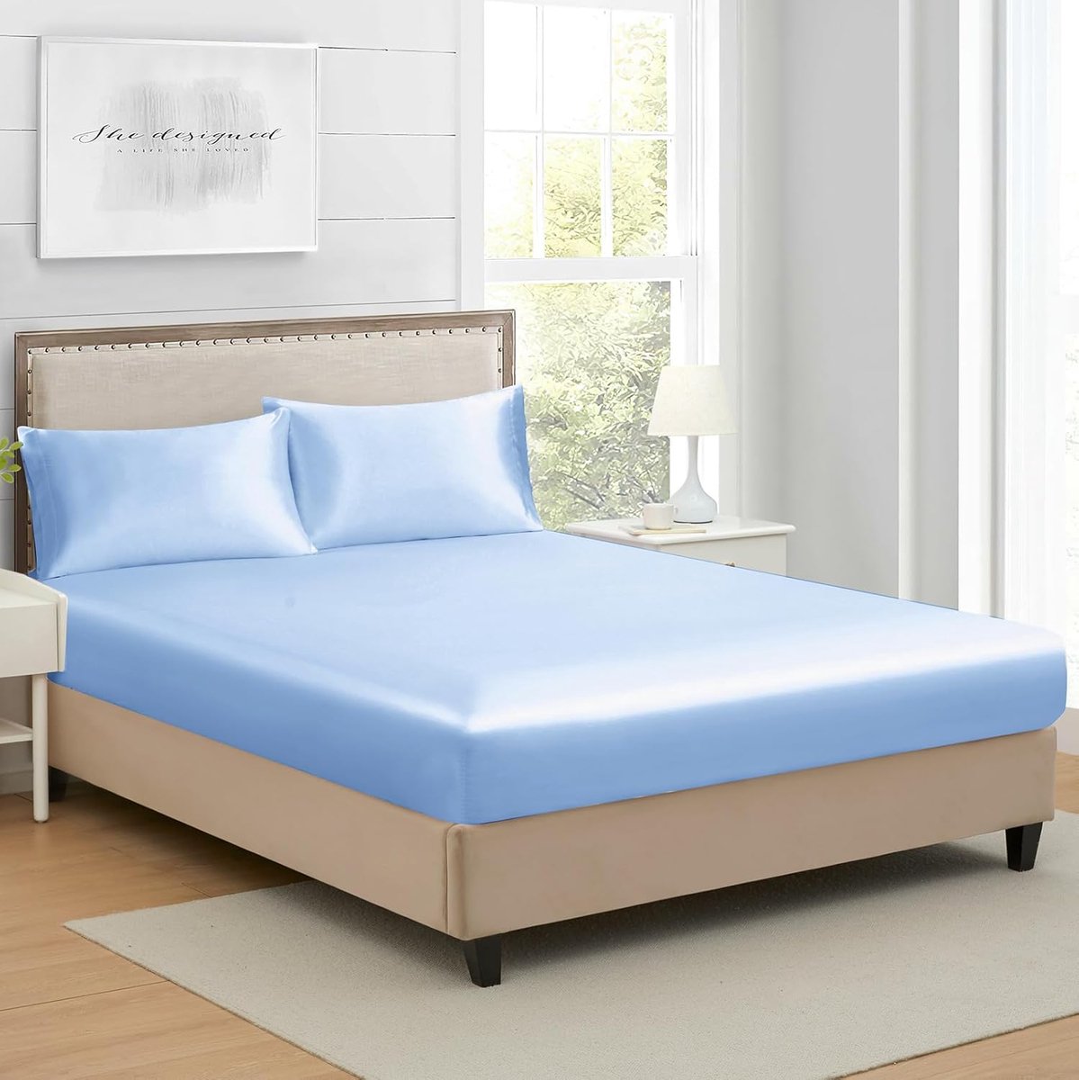 Satijn Hoeslaken - Zacht Laken - Comfortabel Slapen - Voelt Zijdezacht Aan - Queen Size - 