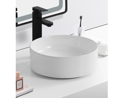 LINEA UNO - Venta 37 - Glans wit - Waskom - - Keramiek - Rond - 251067