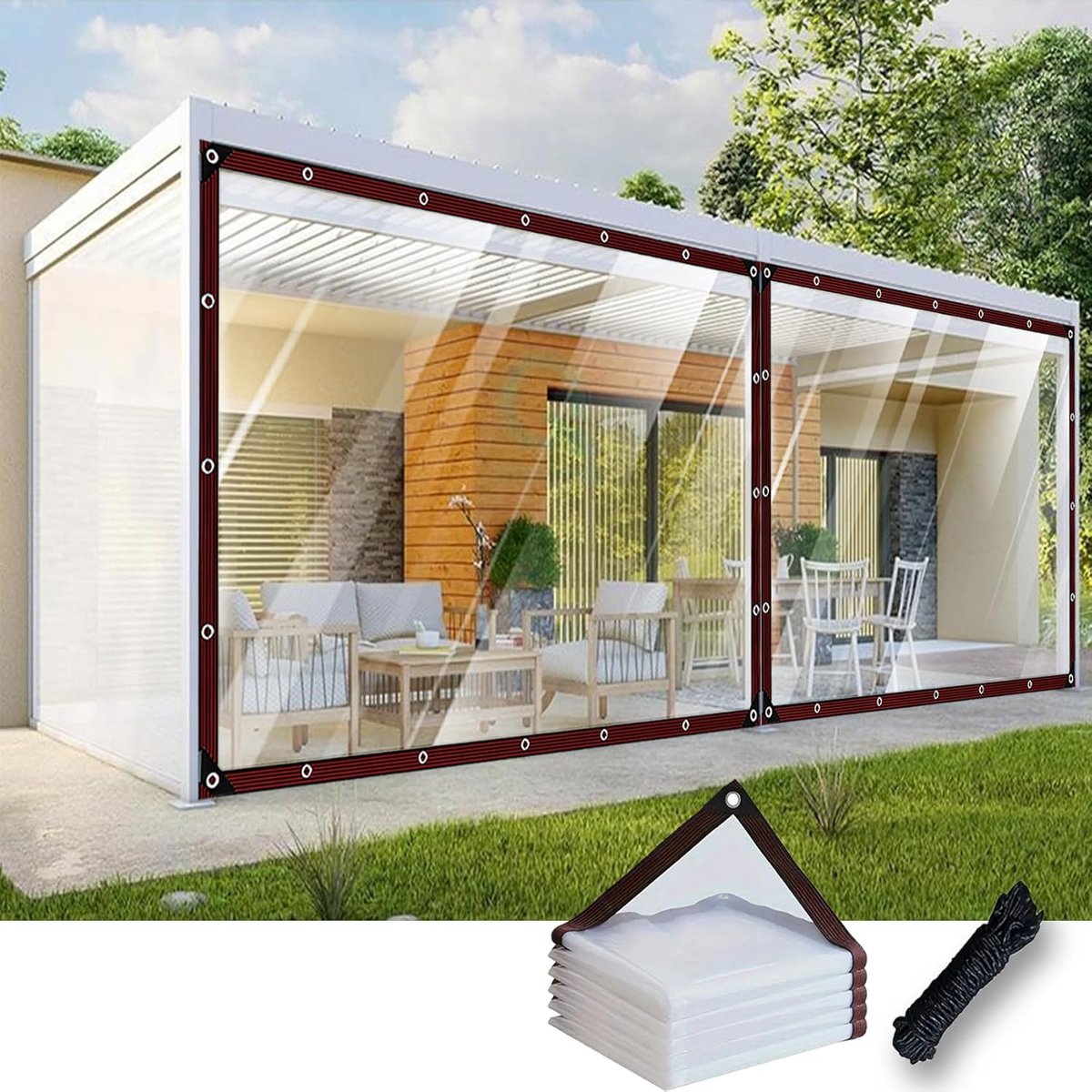 Zeildoek Waterdicht - Afdekzeil Transparant - Bescherming Buiten - Hoge Transparantie - 160 x 280 cm - Transparant