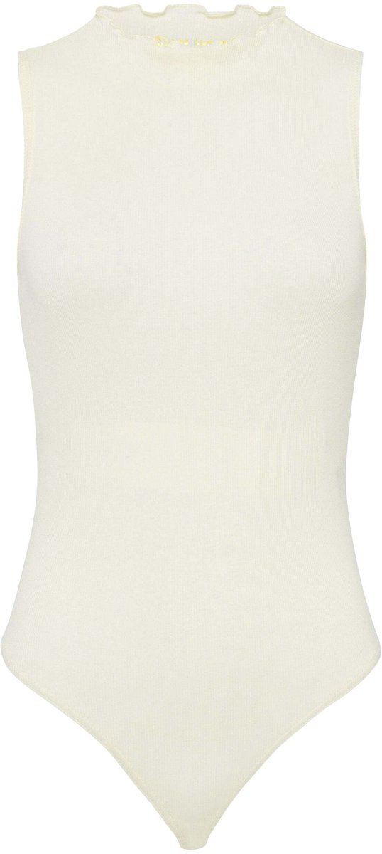 SNOCKS x Les Lunes Body Dames – String Bodysuit – Stehkragen mit Wellenrand – Rippstof Katoen – Zacht & Comfortabel – Aansluitende Pasvorm – 1 Stuk