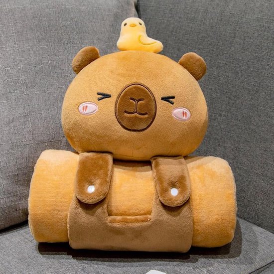 Kinderen slaapmat - Deken mat - Comfortabel slapen - Charmante capybara vorm - 170 x 100 cm - Bruin — afbeelding 2