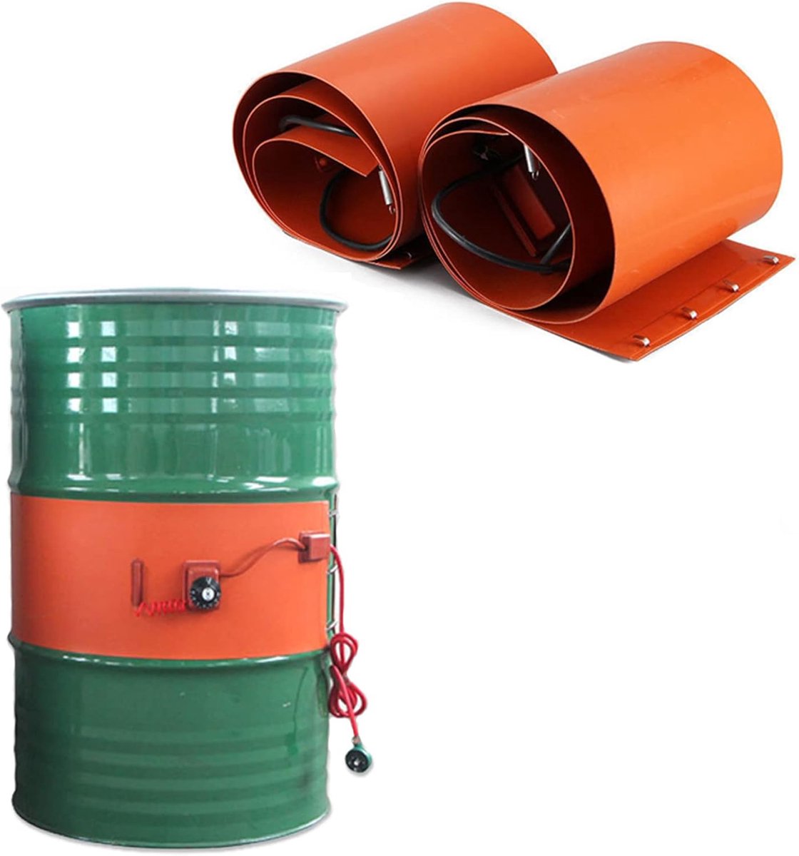 Verwarmingsband Vaten - Siliconen Band - Temperatuur Regelen - Verstelbare Thermostaat - 20-200 Liter - Zwart