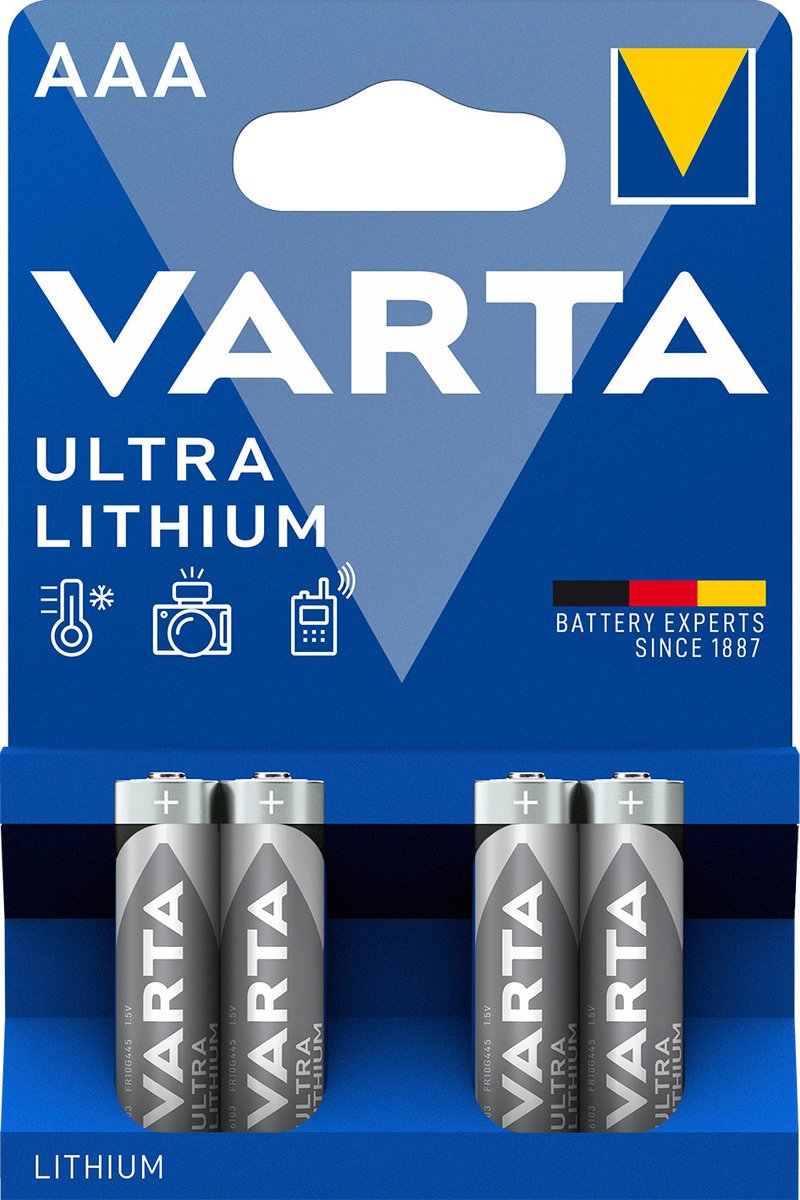 Varta – Ultra Lithium – AAA (LR03 / R03 / MN2400) – Batterij – 4 stuks