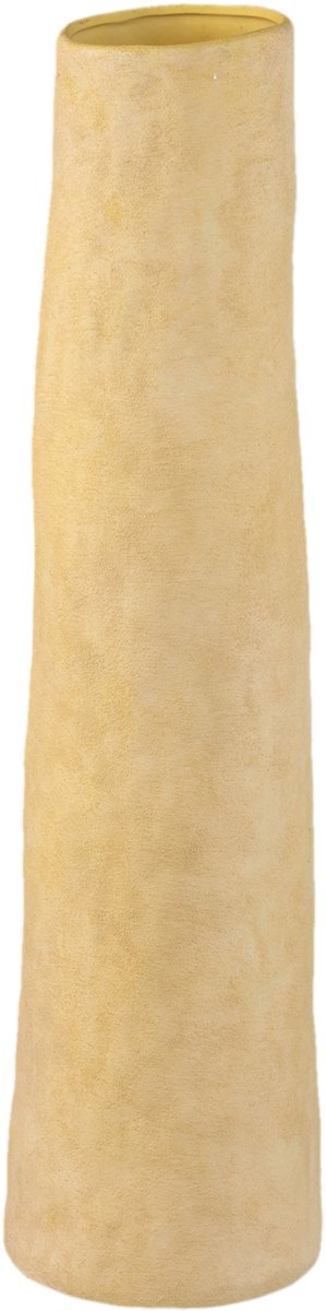 PTMD Ardala Yellow Straight Round Ceramic Vase Geel