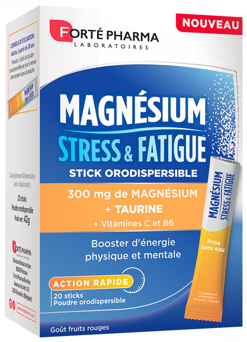 Forté Pharma Magnésium Stress & Fatigue 20 Orodispergeerbare Sticks