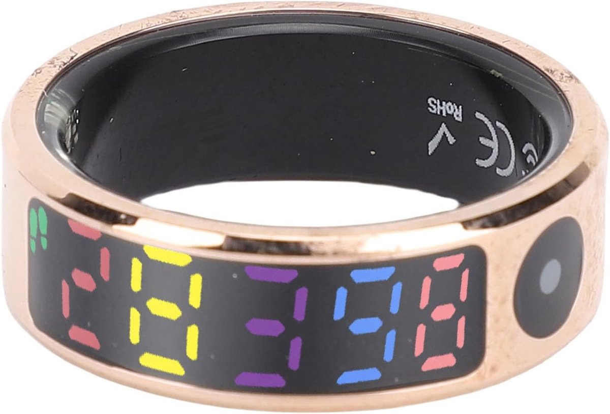 Slimme Gezondheidsring - Fitness Tracker - Sporten en Gezondheid - Kleurenscherm Waterdicht - 19.9 mm - Goud