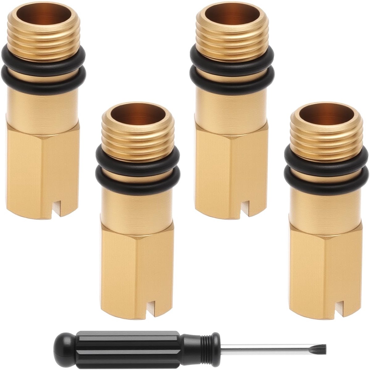 Dailygoods- Blindstop - 4 Stuks - M10 Waterdichte Afsluitdoppen - Messing - Schroefdraad 10 mm - Robuust en Corrosiebestendig - Afsluitdop
