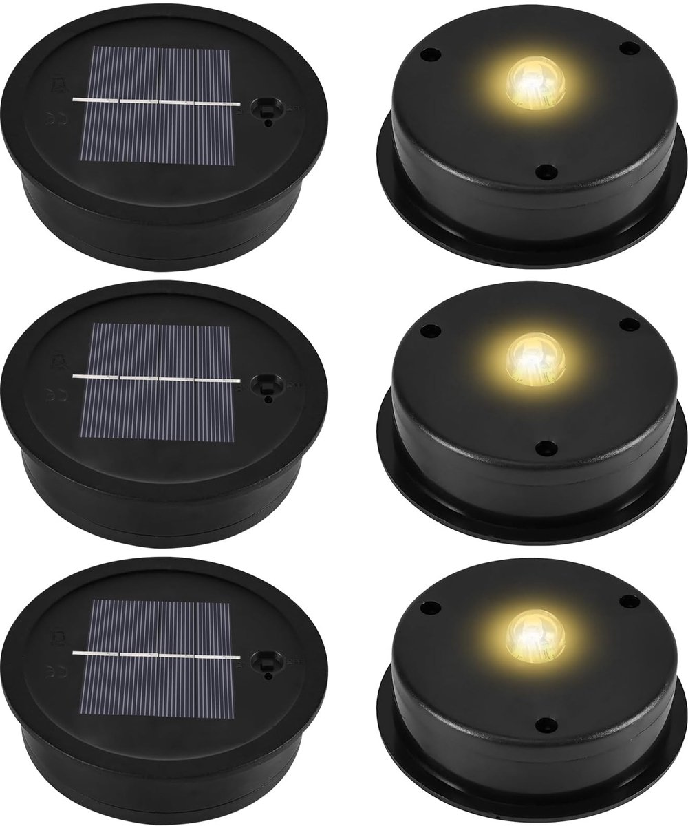 Dailygoods- Zonnelampen Reserveonderdelen - 6 Stuks - Zwart - Buitendiameter 8,1 cm - Binnendiameter 7,3 cm - Hoogwaardig Materiaal - Milieuvriendelijk - Solarlampen