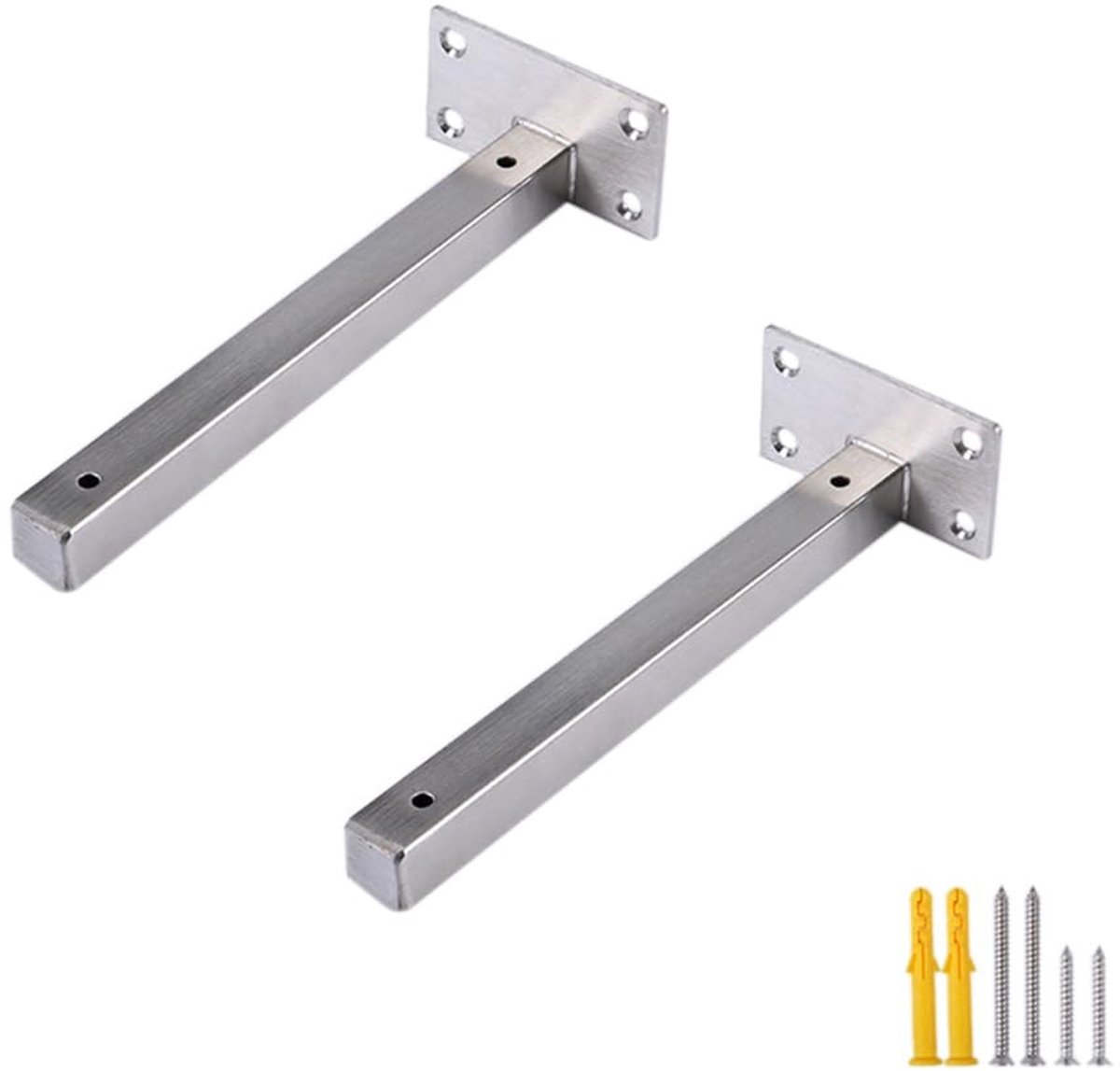 Dailygoods- Plankbeugels Heavy Duty - Wandmontage - Roestvrij Staal - Ondersteuning voor Planken - Duurzaam - Eenvoudige Installatie - 200mm - Planksteunen