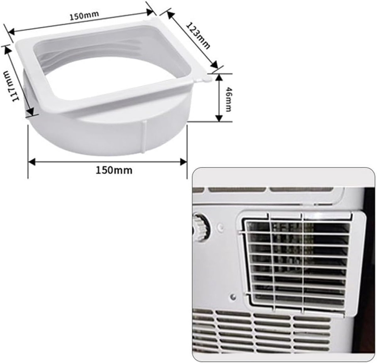 Airconditioner uitlaatadapter, airconditioning slangverlenging, universele schroefdraadkoppeling voor draagbare airconditioner uitlaatslangkoppeling (150 mm) (KY-25 15 cm) – foto 3