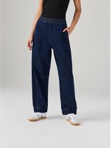 Next - Dames - Jeans met wijde, ronde pijpen en elastische taille - Blauw