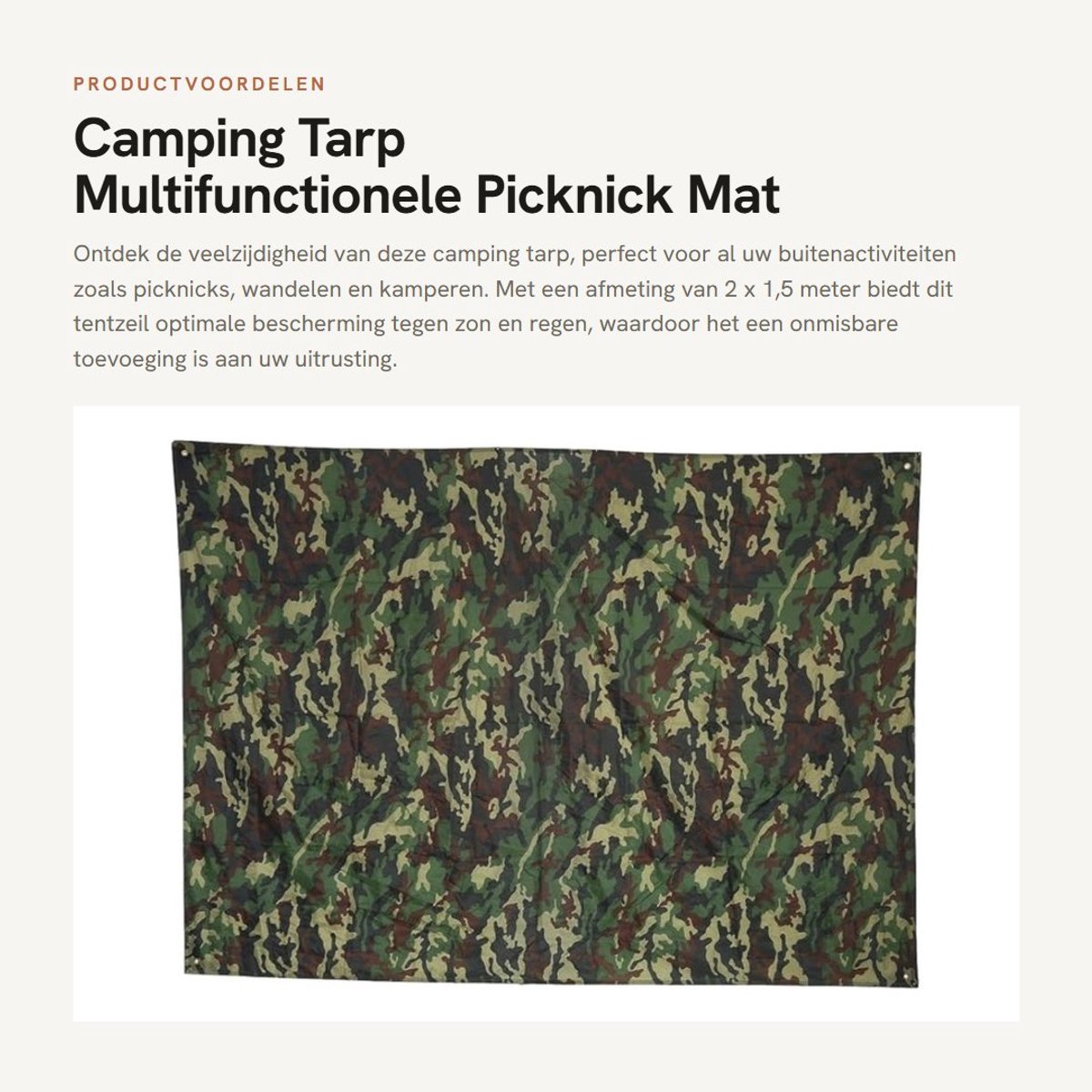 Dailygoods- Picknickmat Draagbaar - Tentzeil Waterdicht - Grondzeil - Multifunctioneel - UV-bestendig - Hoogwaardig Nylon 2 x 1,5 m