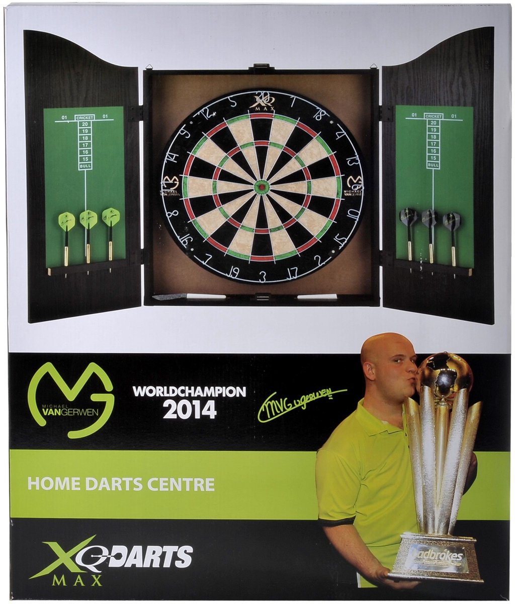 Dailygoods - Home Dart Center met Sisal Dartbord en Stalen Darts - Inclusief Krijt en Wisser