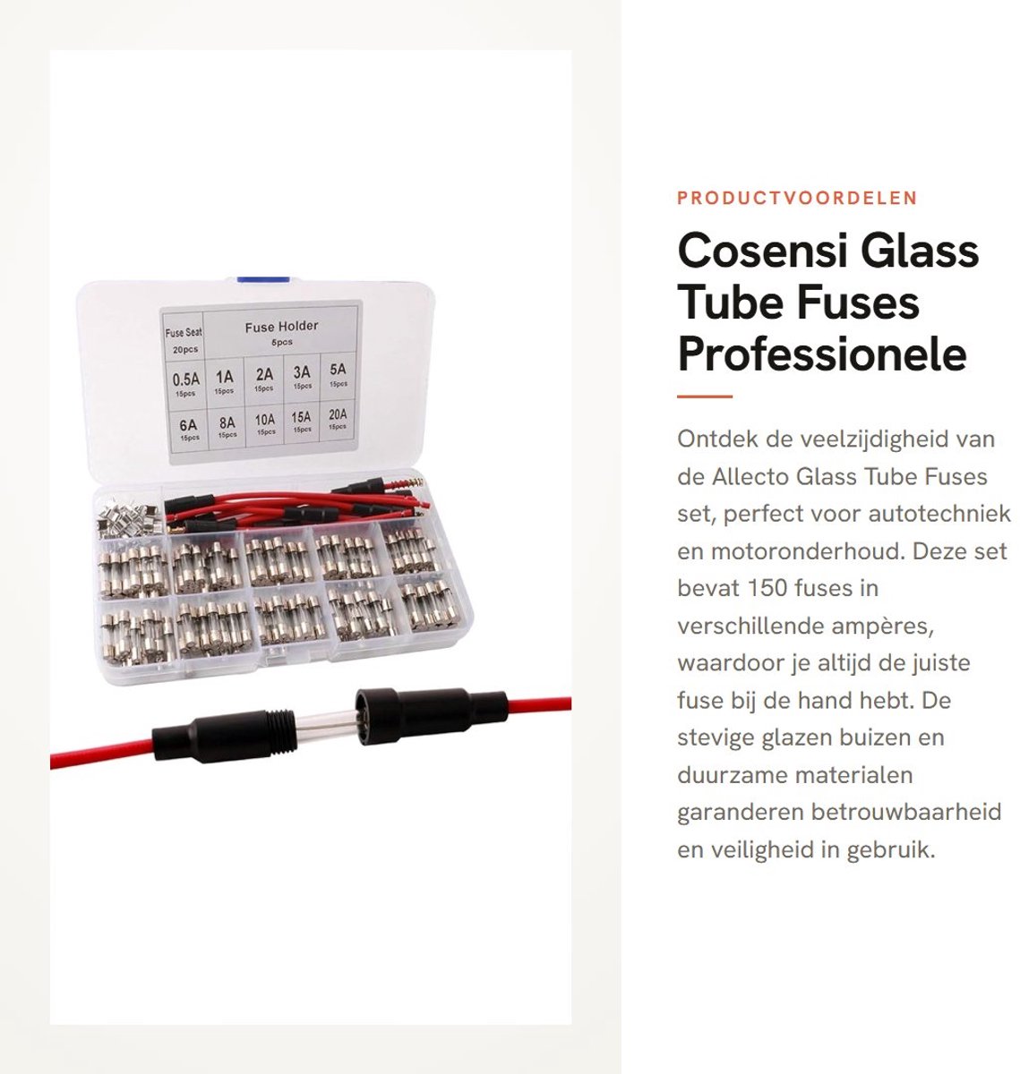 Dailygoods - glaszekeringen set 150 stuks - glaszekering 5x20mm - fuse holder - fuse box - inclusief 20 fuse seats