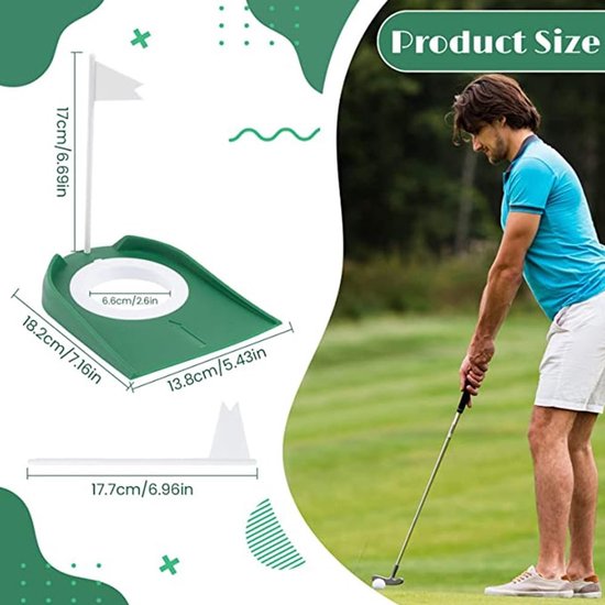 Dailygoods- Putting Mat - Indoor Putting Green - Oefen Cup met Gat en Vlag - Verstelbaar - Hoogwaardige Materialen - Slijtvast Design van Dailygoods — afbeelding 3