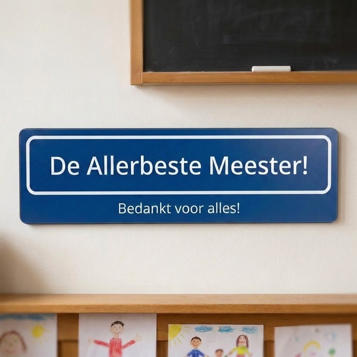 Straatnaambord | Bedankt Meester | De Meesterstraat | Bedankt | Cadeau | Dibond| Blauw | Fotofabriek