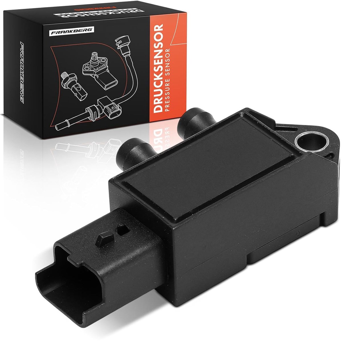Druksensor Uitlaatgas - Uitlaatdruksensor - Motorprestaties Optimaliseren - Directe Vervanging - 11 x 9 5 x 8 5 cm - Zwart