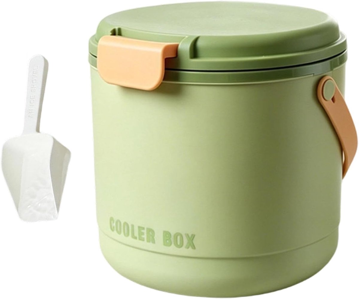 IJsemmer met deksel - Draagbare ijsbak - Drankjes koelen - 2-in-1 functionaliteit - 21 cm - Groen