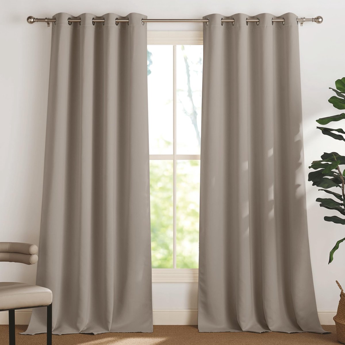 Dailygoods- Verduisterende Gordijnen Warmte-isolerend - 2 Panelen - 140B x 240H cm - Ringen - Lichtwerend - Elegant Design - Raamdecoratie