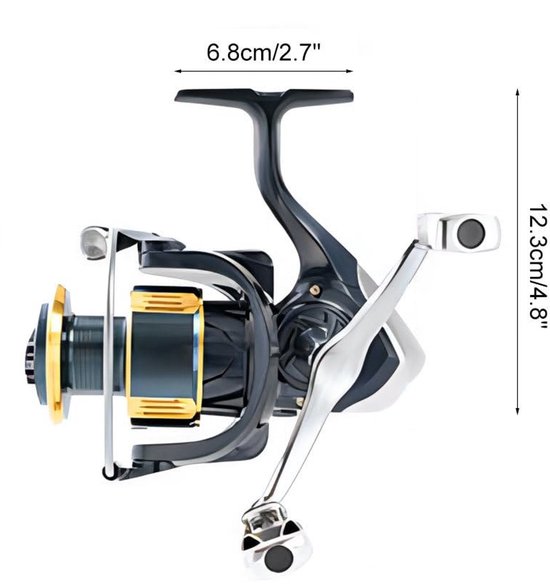 Dailygoods - Spinning Reel Vismolens Met Dubbele Tuimelarm - 5,2:1 Verhouding Voor Links- En Rechtshandigen van Dailygoods — afbeelding 2