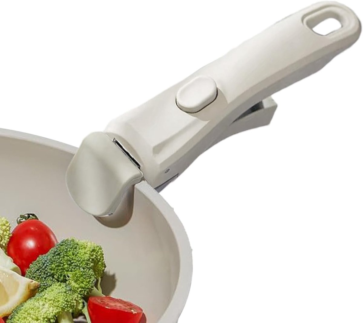 Afneembare steelgreep - Keuken handvat - Veilig koken - Universele pasvorm - 19 cm lengte - Wit