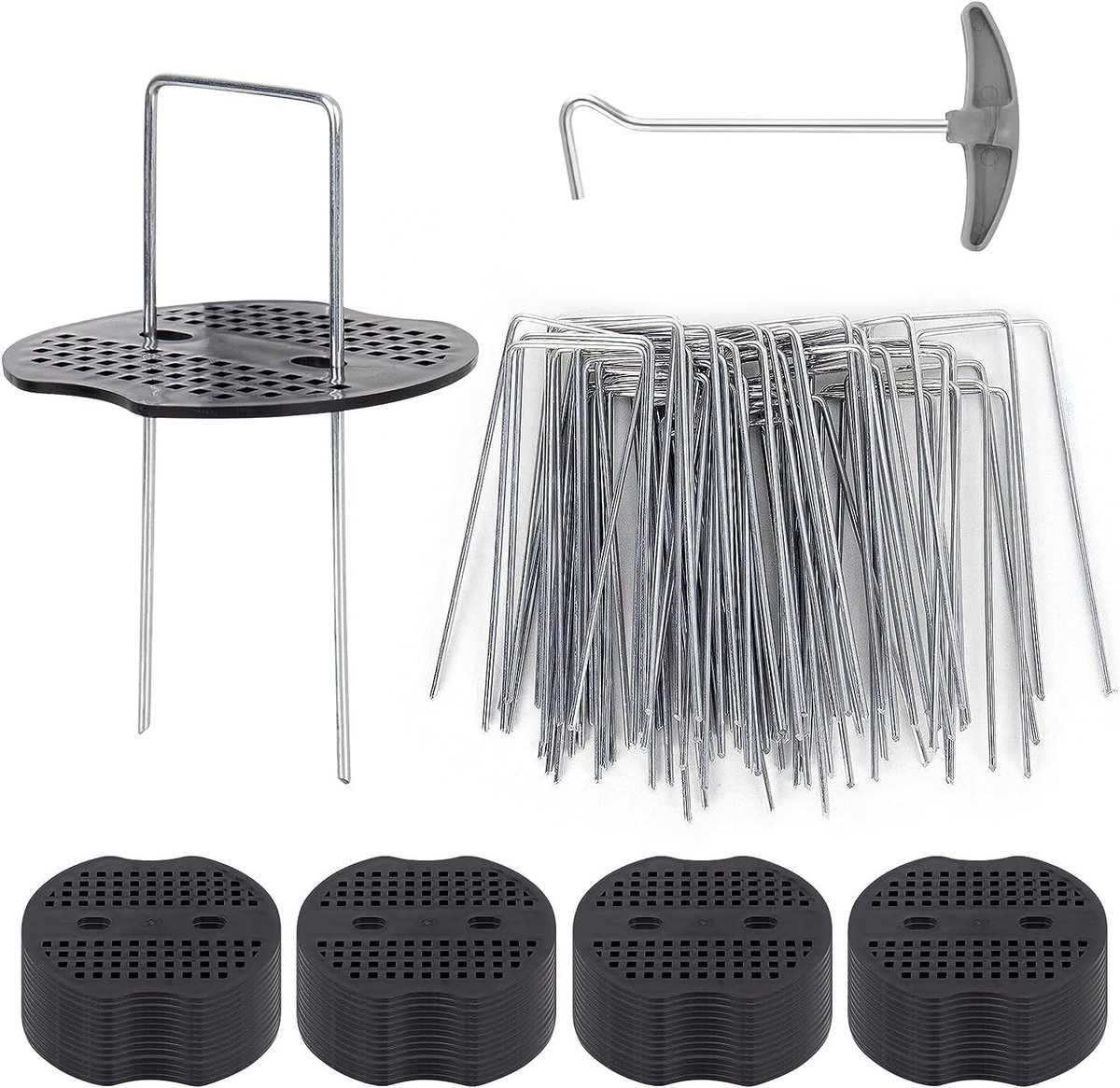 Dailygoods- Grondankers Antiroest - 50 Stuks - Bevestigingsankers Tuin - U-vormig - Staal met Verzinkte Behandeling - Geschikt voor Onkruiddoek - Tuinankers