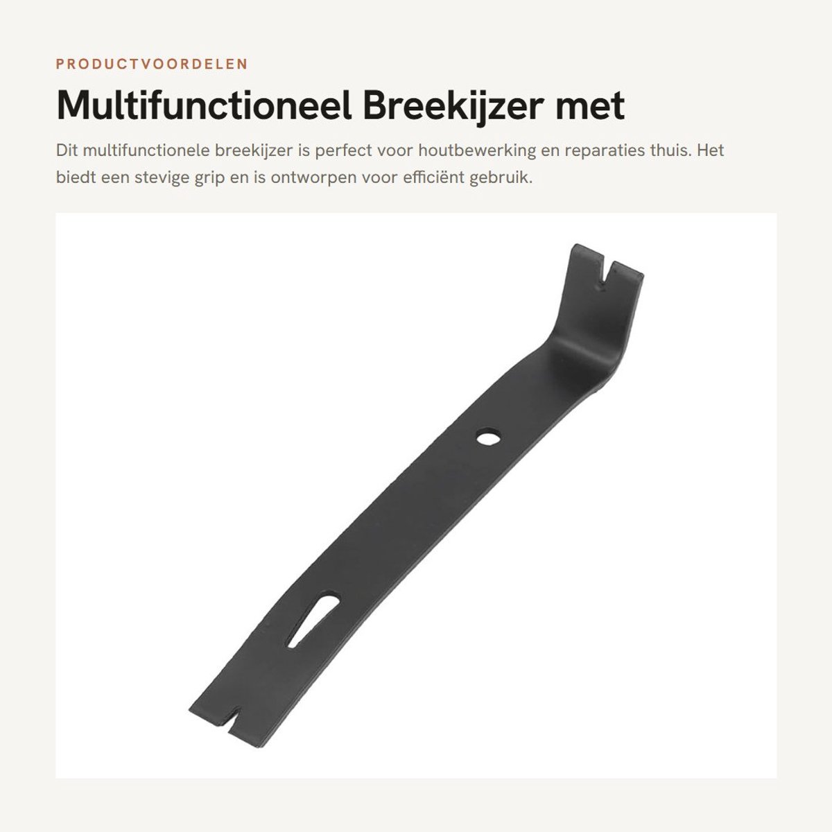 Dailygoods- Breekijzer Zwart - Koevoet voor Spijkers/Screws - Koolstofstaal - Handgereedschap - Eenvoudig in Gebruik - Betrouwbaar en Veelzijdig