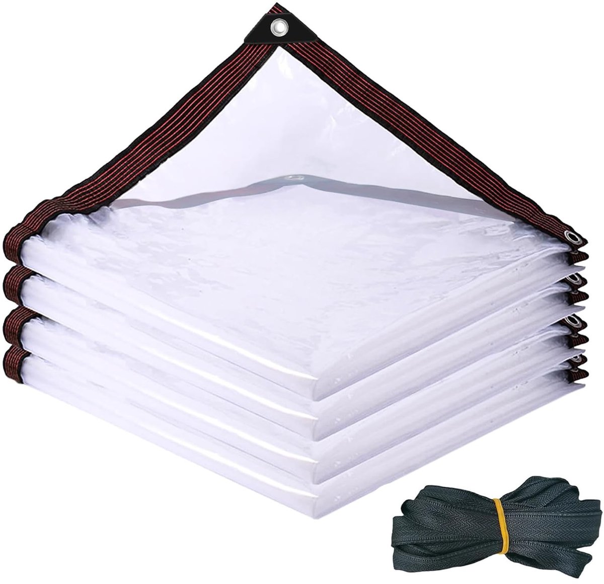 Dailygoods- Afdekzeil Waterdicht - Transparant Zeil - Stofdicht - Winddicht - PE-Materiaal - 2 x 4 m - Duurzaam en Robuust