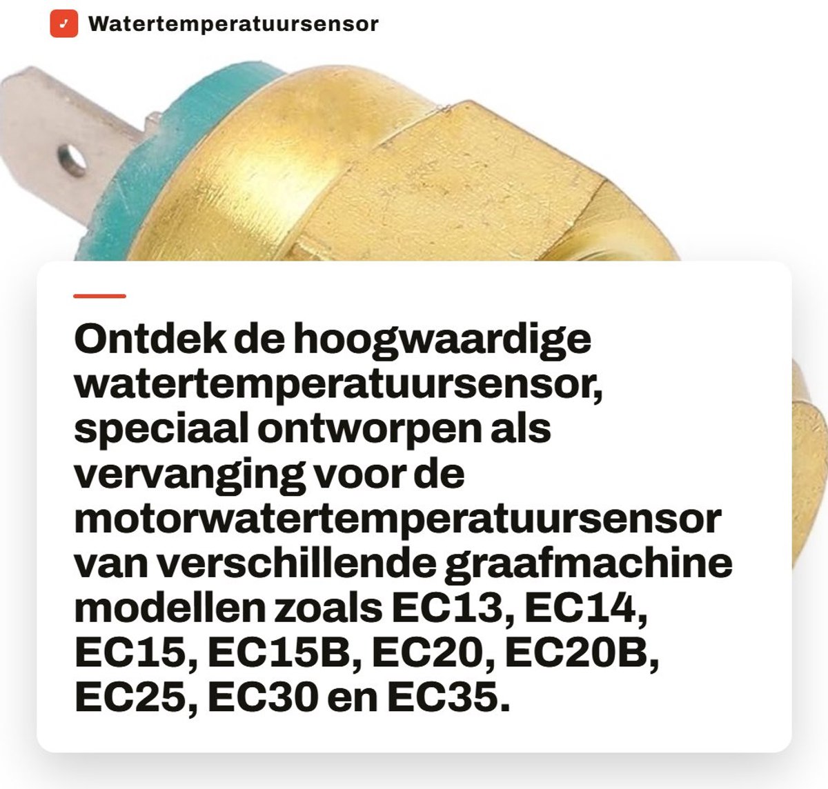 Dailygoods- Watertemperatuursensor Vervanging voor graafmachine - Temperatuursensor - Metaal - Onderdeelnummer PJ7410752 - Hoogwaardige auto-accessoires - Betrouwbare motoraccessoires