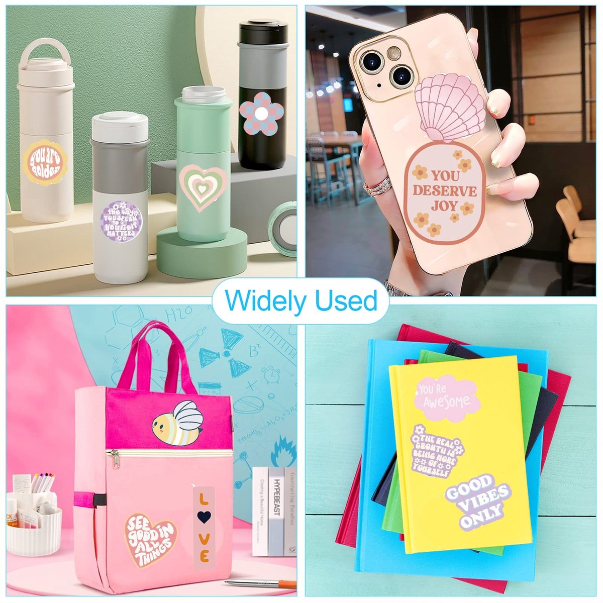 Dailygoods- Pakketstickers 100 stuks - Deense Pastelstickers - Kleurrijk - Schattige Uiterstraling - Voor Tieners - Inspirerend Ontwerp - Stickers