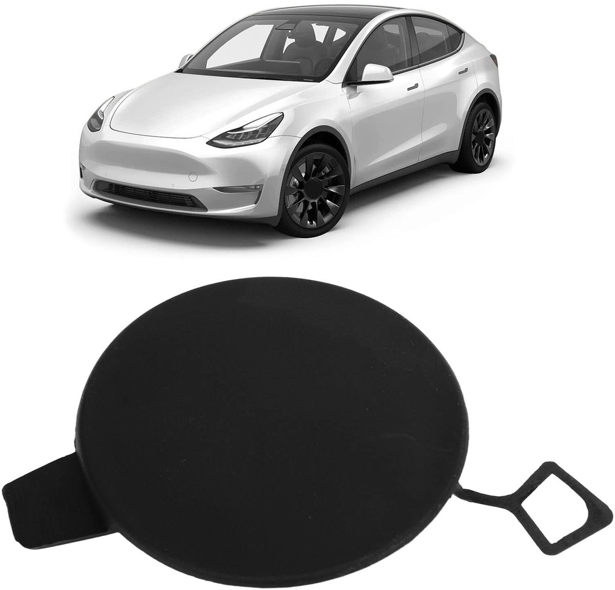 Dailygoods- Trekhaakafdekking Duurzaam - Trekhaakdop met Slot - Stofkap - Vervanging voor Model Y 2020-2023 - Hoogwaardig ABS-Materiaal - Verbeterde Esthetiek