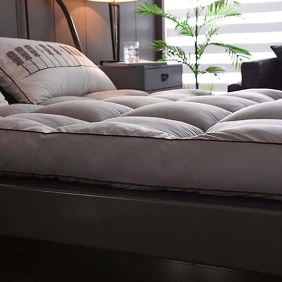 Japanse Futon Matras - Vloermatras Rolbaar - Comfortabel Slapen - Drie-dimensionaal Quiltontwerp - 90x200cm - Wit — afbeelding 5