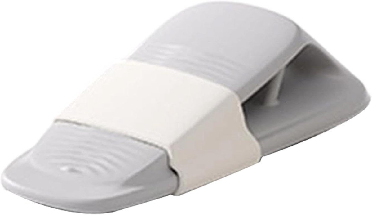 Vloer Deurstopper - Antislip Wig - Deur Stabiliseren - Plat Profiel - 13 cm Lengte - Grijs