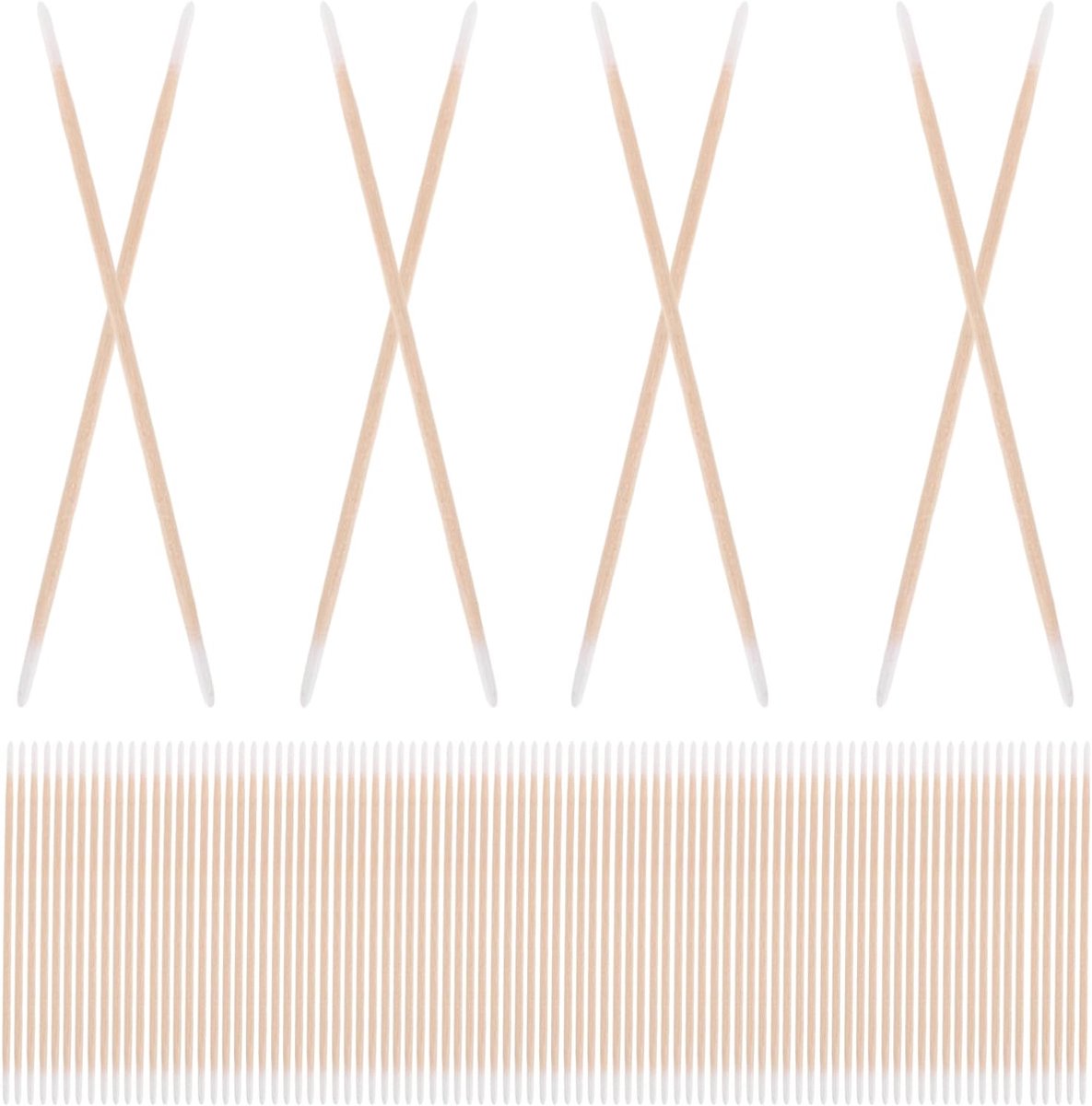 Katoen Swabs - Puntige Wattenstaafjes - Make-up Aanbrengen - Dubbelzijdig Ontwerp - 1200 Stuks - Wit
