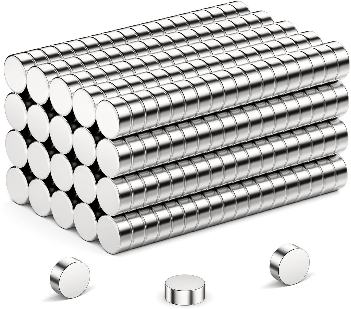 Dailygoods - Mini-magneten - Sterke koelkastmagneten - Set van 100 - Zilver - Ideaal voor prikborden - Ronde kleine magneten - Perfect voor thuis en o...