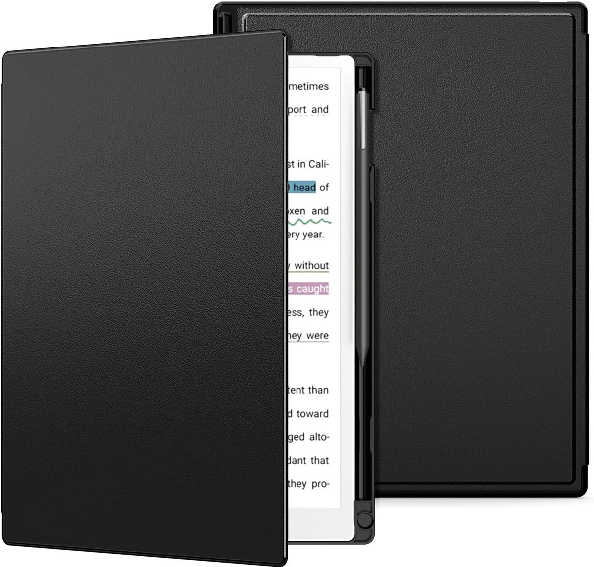 Case voor Remarkable Paper Pro 2024 - Beschermende Hoes - Lichtgewicht - Zwart - Penhouder - Auto Sleep/Wake - Geschikt voor 11.8 inch