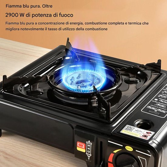 Campingkooktoestel Gas - Compact Fornuis - Buiten Koken - Automatische Ontsteking - 37x29x11 cm - Zwart — afbeelding 5