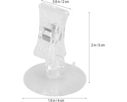 Aquarium Clip Houders - Voedingsclips - Vissen Voeren - Zuignap Bevestiging - 4 Stuks - Zwart/Bruin