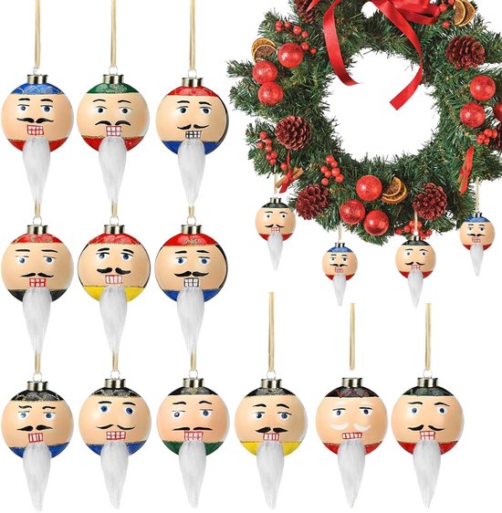 Kerstbal Ornamenten - Glazen Charme - Feestelijke Decoratie - 12 Zijdige Vorm - 12 Stuks - Uniek