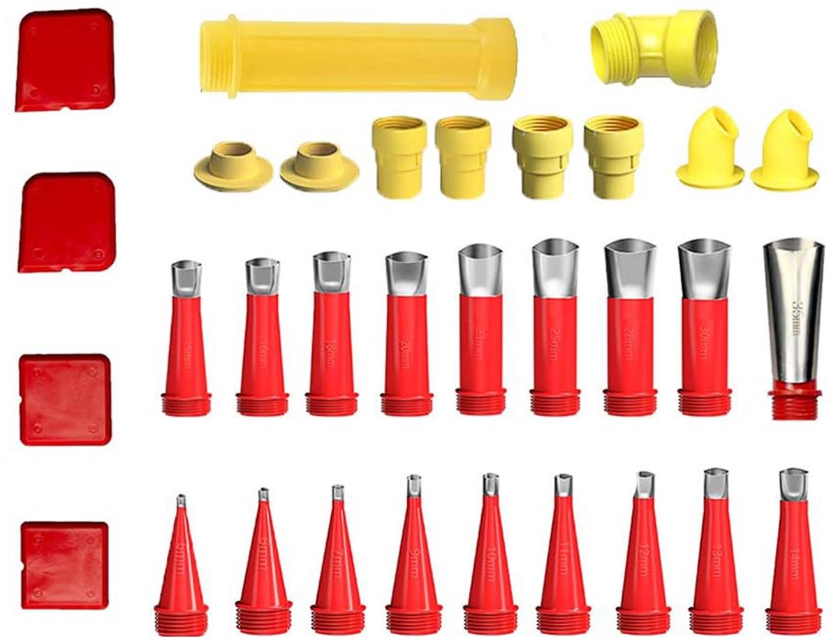 Afdichtingsmondstukken Set - Kitgereedschap - Naden Vullen - Roestvrijstaal - 32 Delig - Zilverkleurig