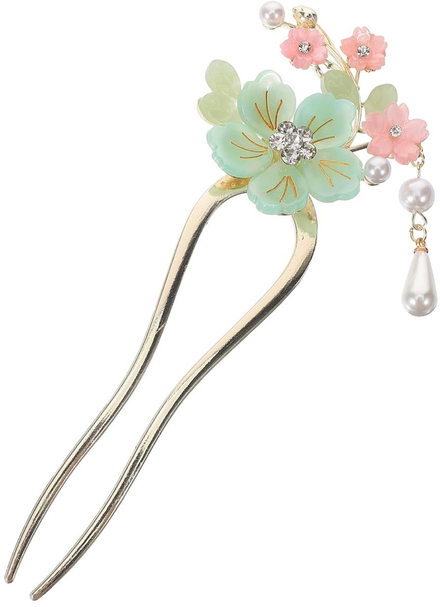 Dailygoods- Haarspeld Antieke Chinese Stijl - Haaraccessoires - Legering - Groene Haarspeld - 14,5 cm - Duurzaam en Verfijnd - Haaraccessoire