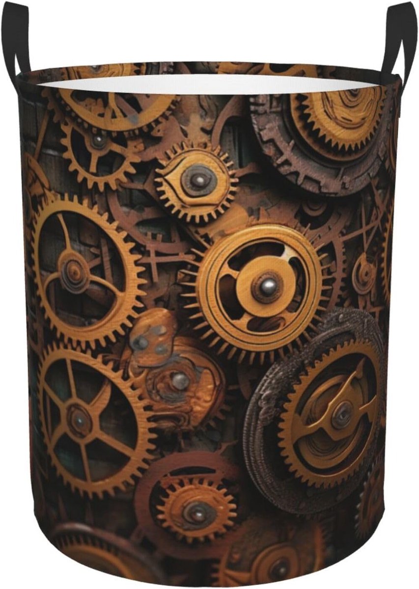 Wasmand Opvouwbaar Kledingmand Vuile Was Kleding Opbergen Met Handgrepen Small (35x42cm) Zwart