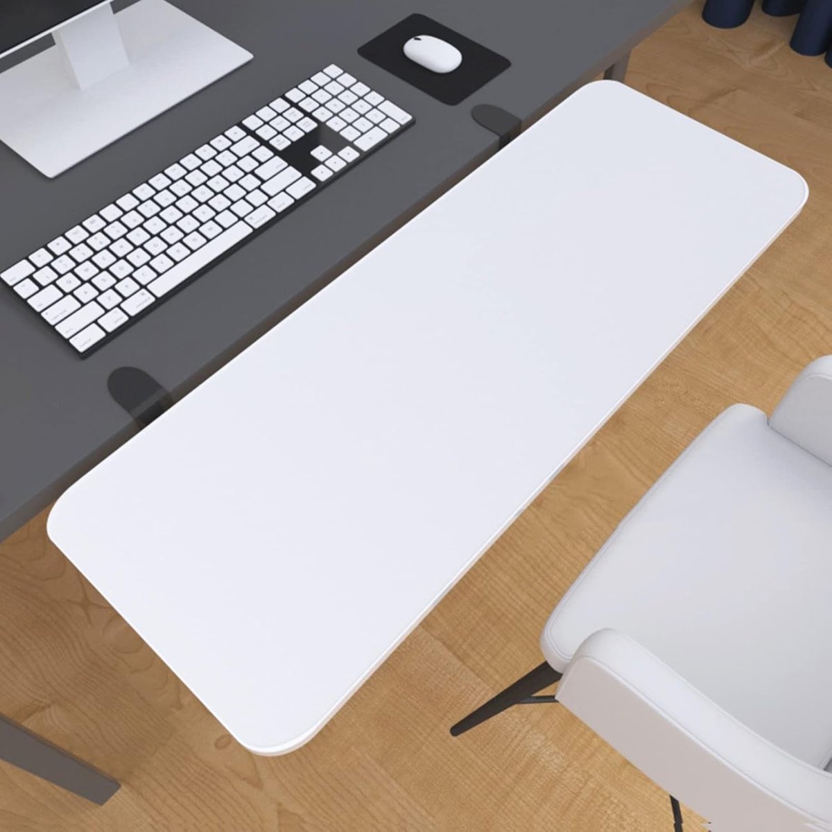 Bureau Verlengstuk - Armsteun Plank - Comfortabel Werken - Inklapbare Steun - 68x24cm - Wit