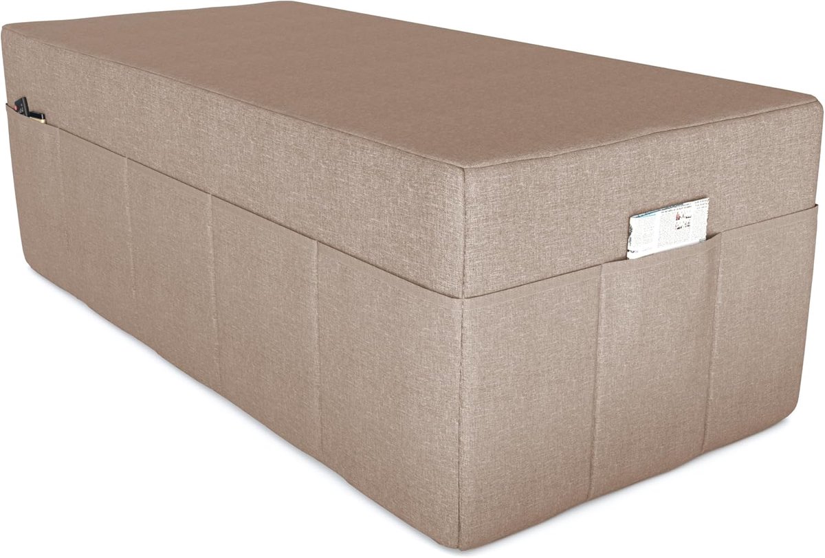 3-Delige Vouwmatras 120x195 cm - Gastenmatras, Slaapmat of Vloermat - Beige