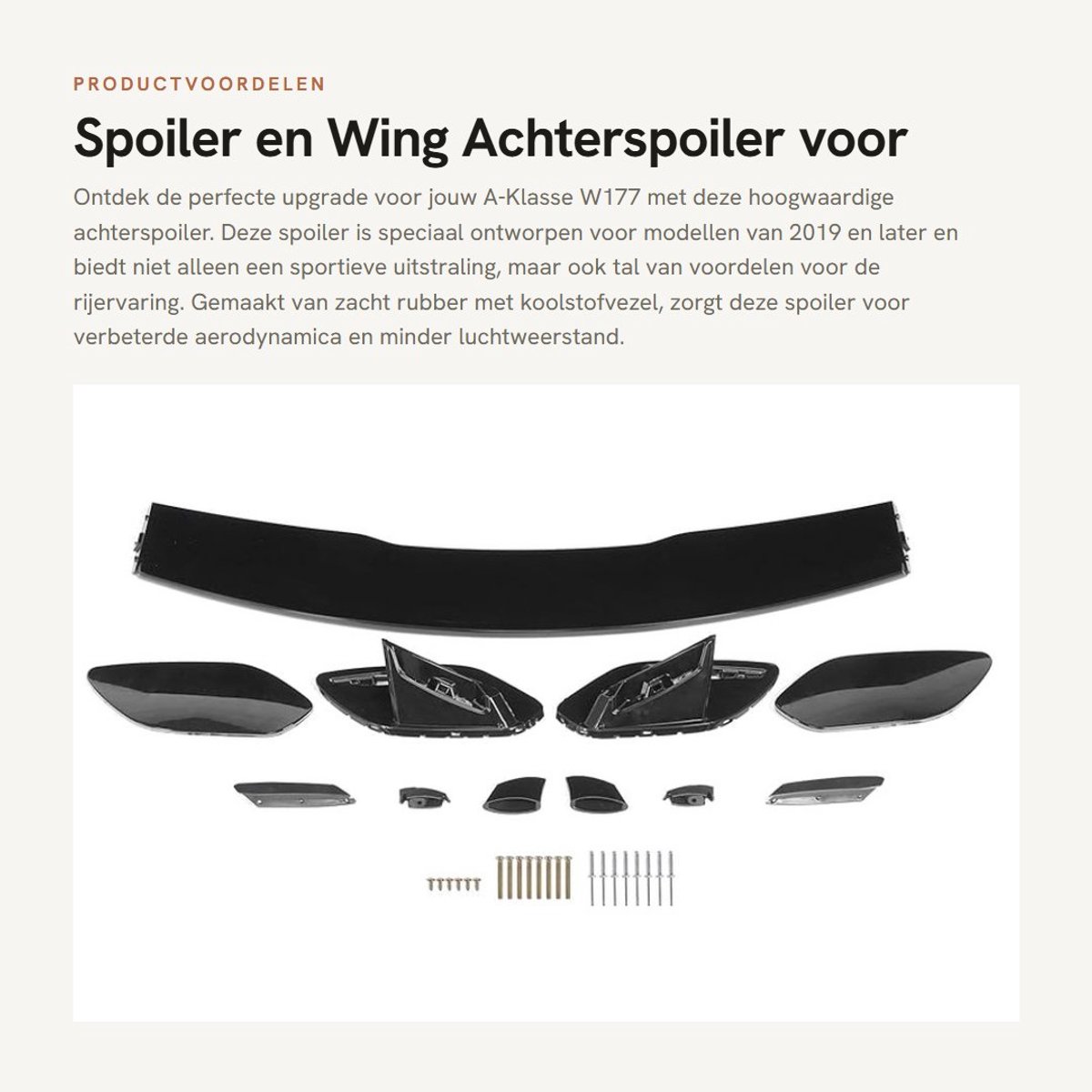 Dailygoods- Dakspoiler Hoge Prestaties - Achterspoiler - Aerodynamica - Tractie - Stabiliteit - Eenvoudige Installatie